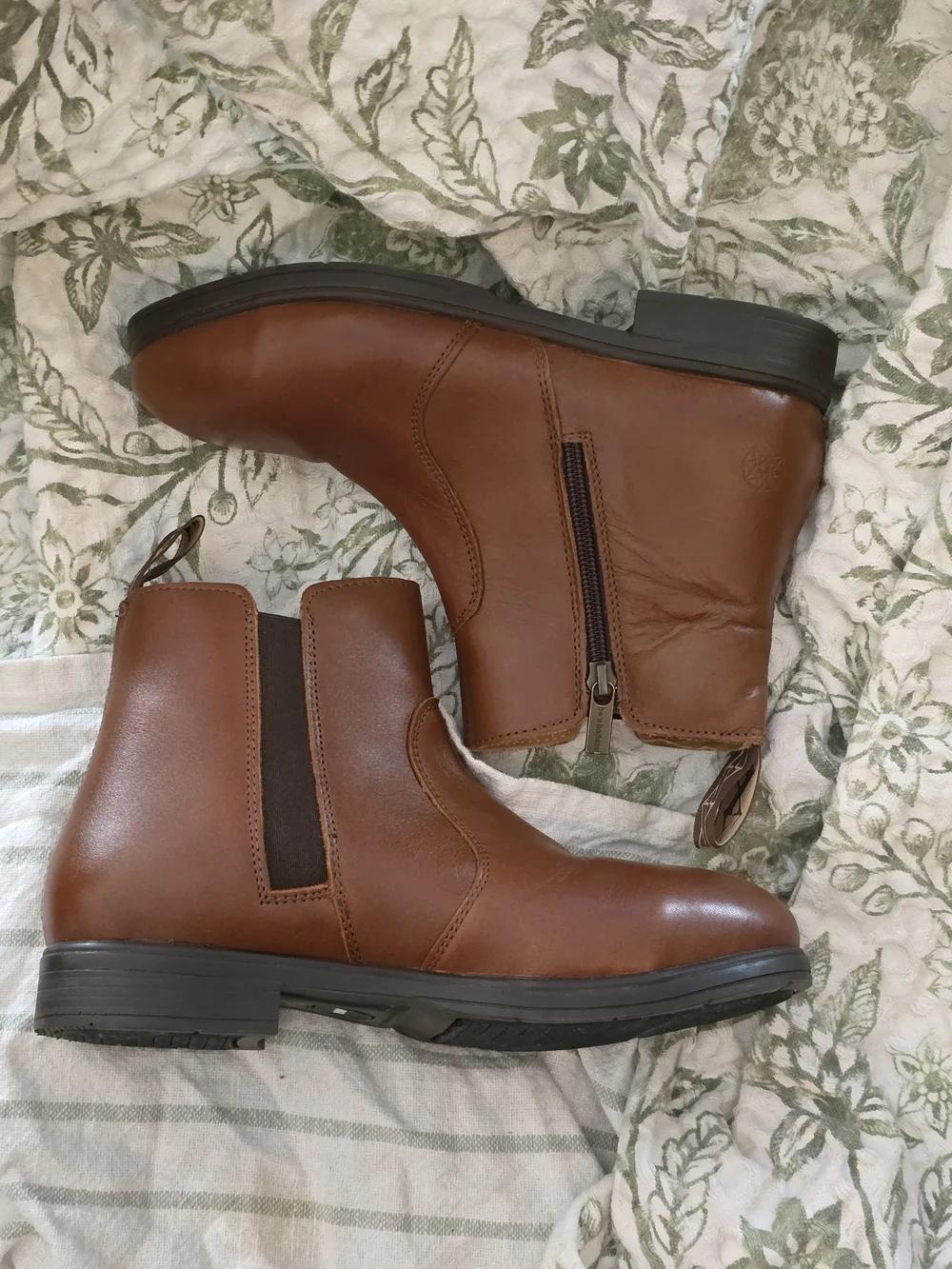 Women’s Tan 7.5 Xena Ankle Boots - Smooth Pull-On Booties